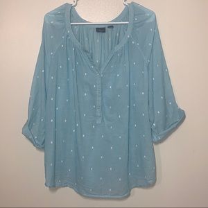 Women’s 2XL Westbound lightweight blouse. Half button-up. 100% Cotton.